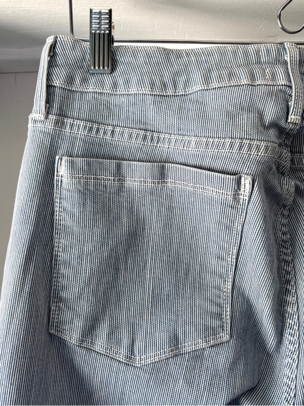 Parker Smith Railroad Striped Pinstripe Wide Leg Jeans Size 30 EU 10 US - Picture 11 of 15
